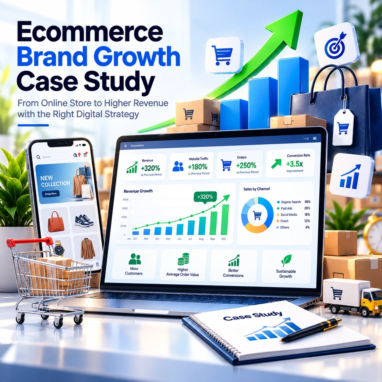 E-commerce website displayed on laptop