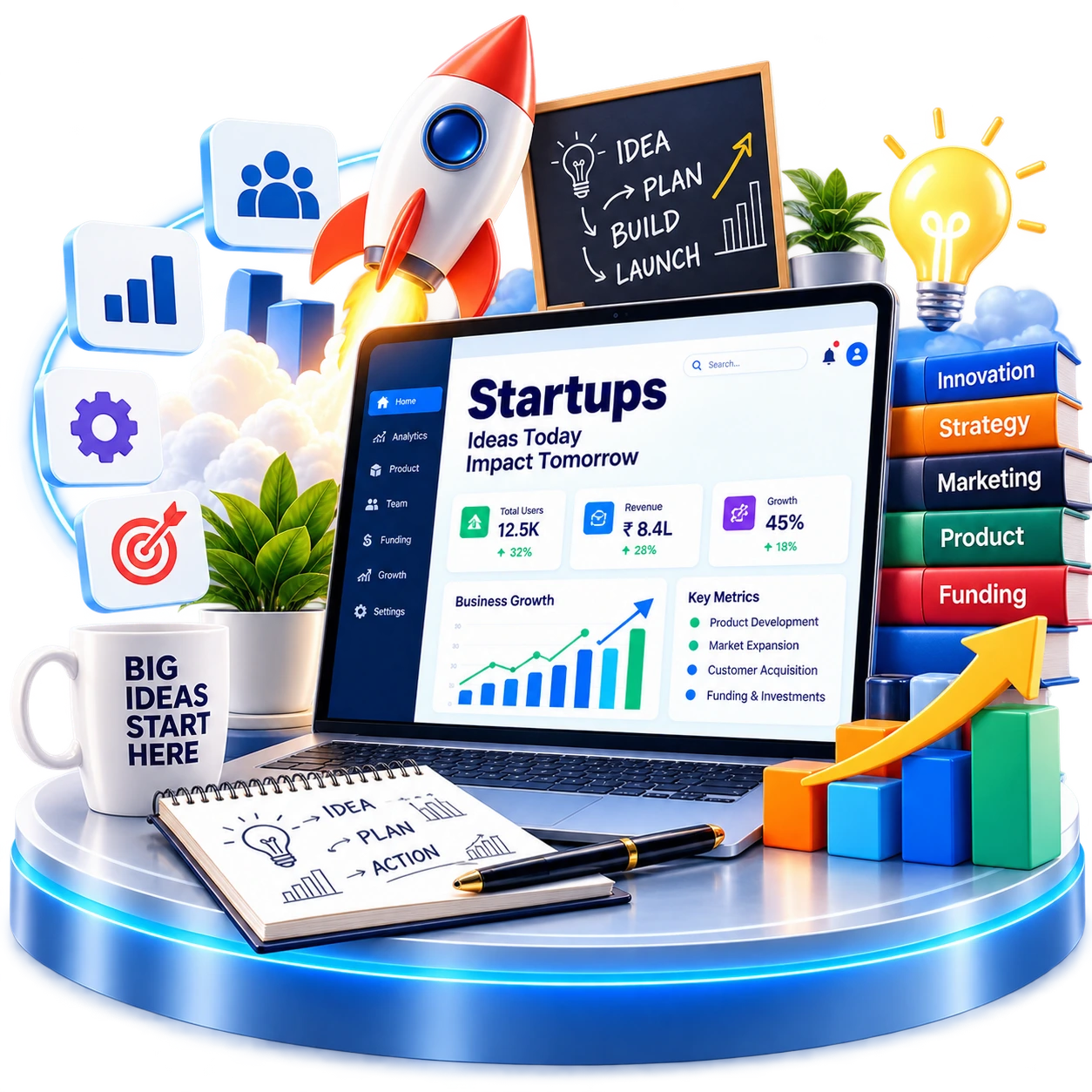 Startup founders collaborating